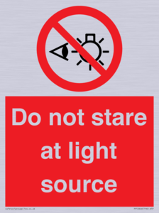 Do not stare at light source